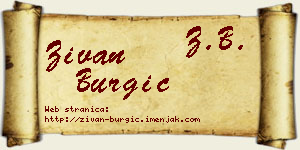 Živan Burgić vizit kartica